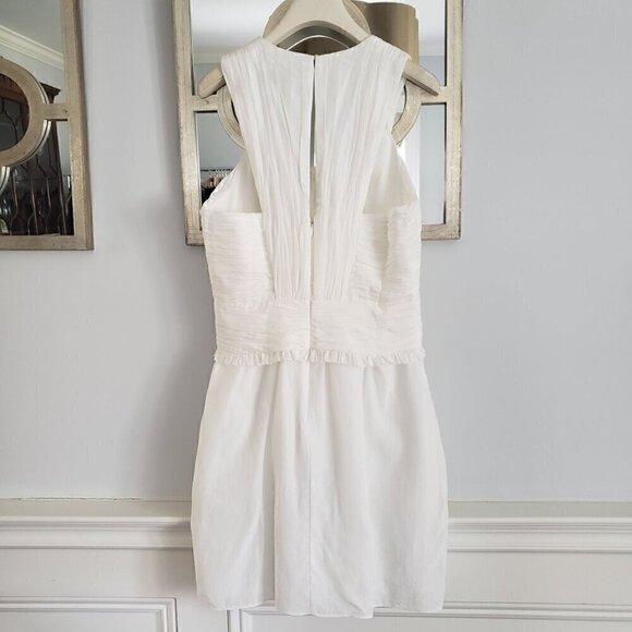 NWT REISS 6 White Gauzy Ruched Front Feminine Flirty Bridal After Party Dress - Picture 6 of 17